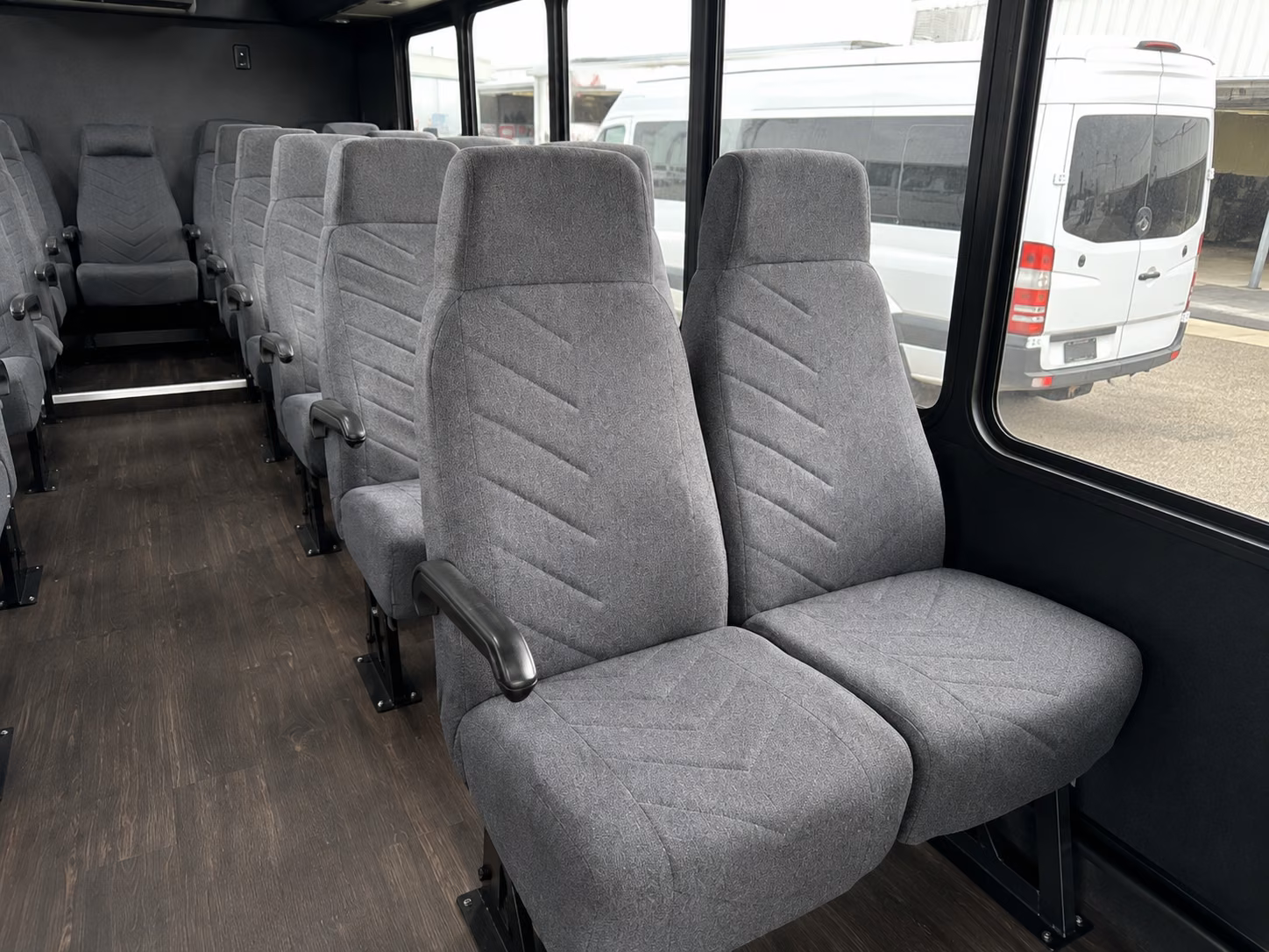 manchester 15 passenger minibus inside