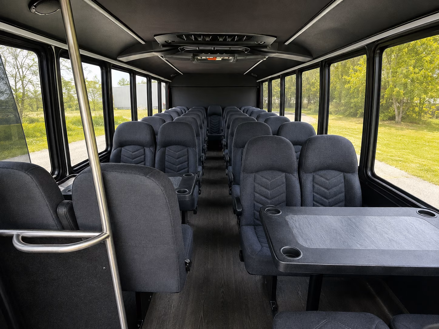 manchester 18 passenger minibus inside