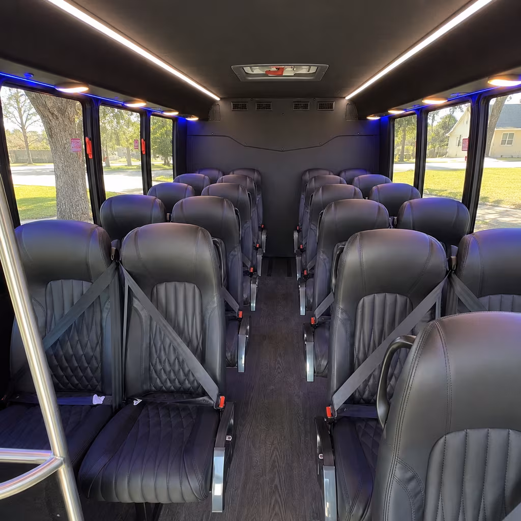 manchester 25 passenger minibus interior