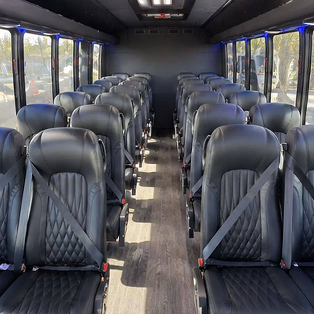manchester 30 passenger minibus inside