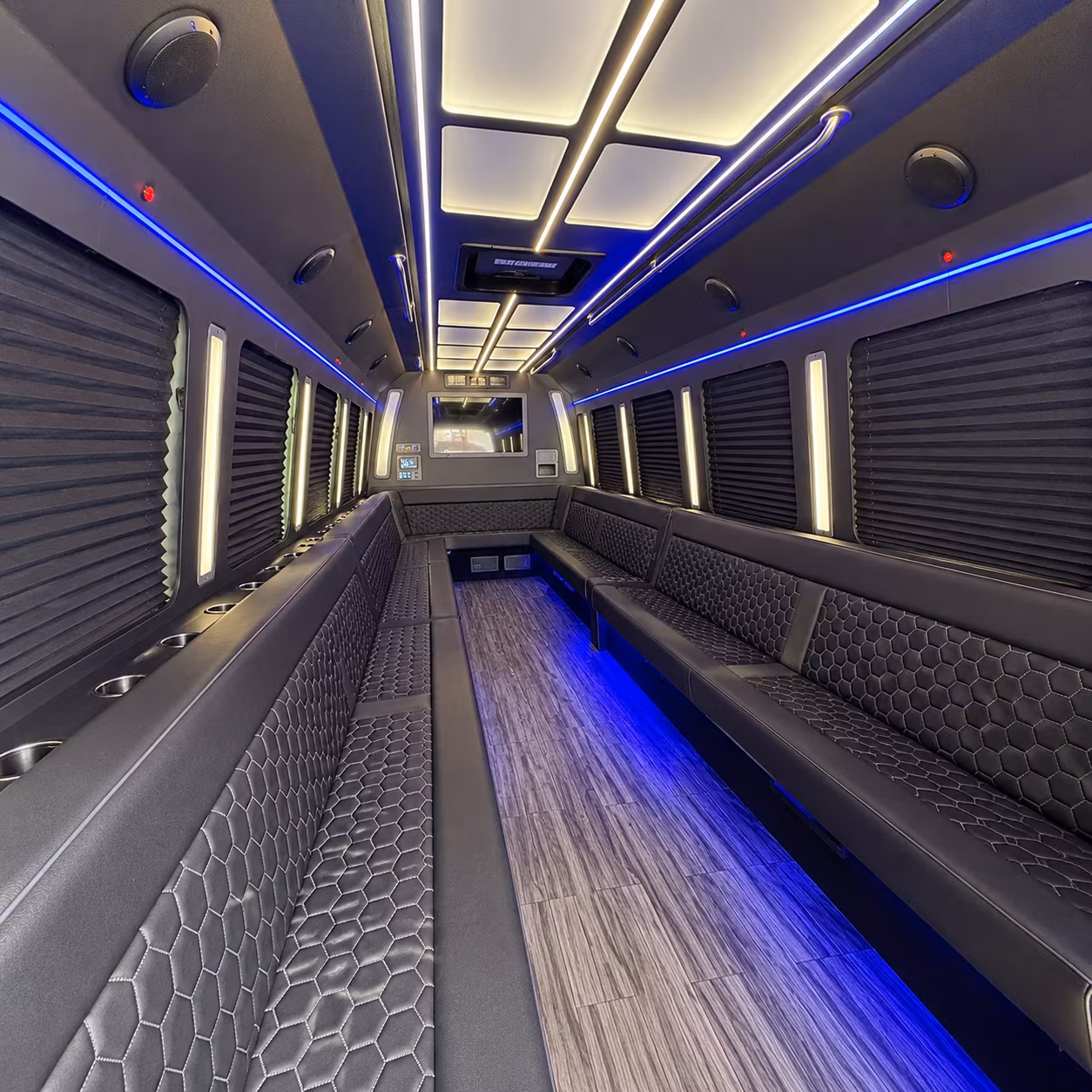 manchester 30 passenger party bus interior
