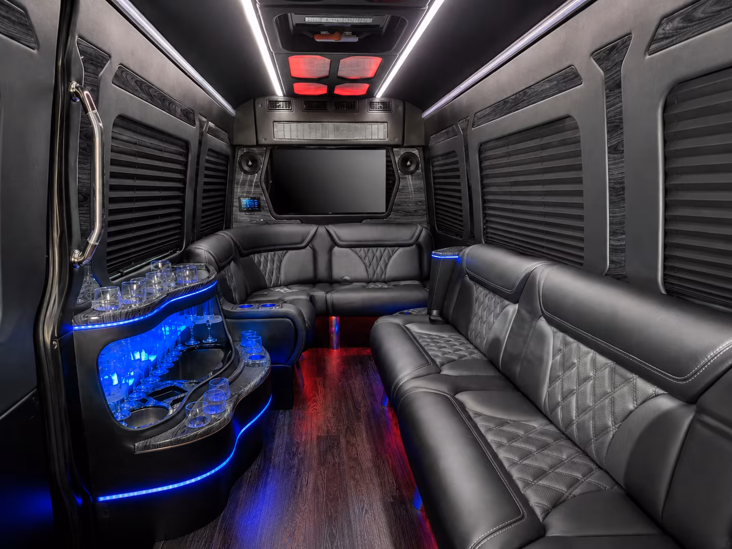 manchester 50 passenger party bus interior